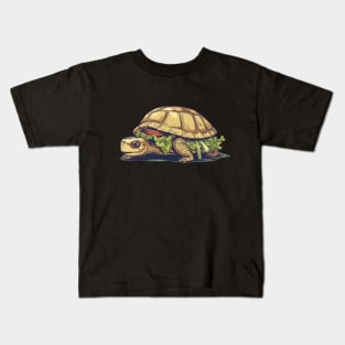 Turtle Sandwich Sticker and Tee Version Kids T-Shirt